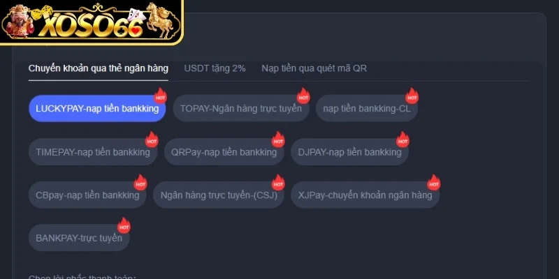 Những loại hình giao dịch đang được hỗ trợ 